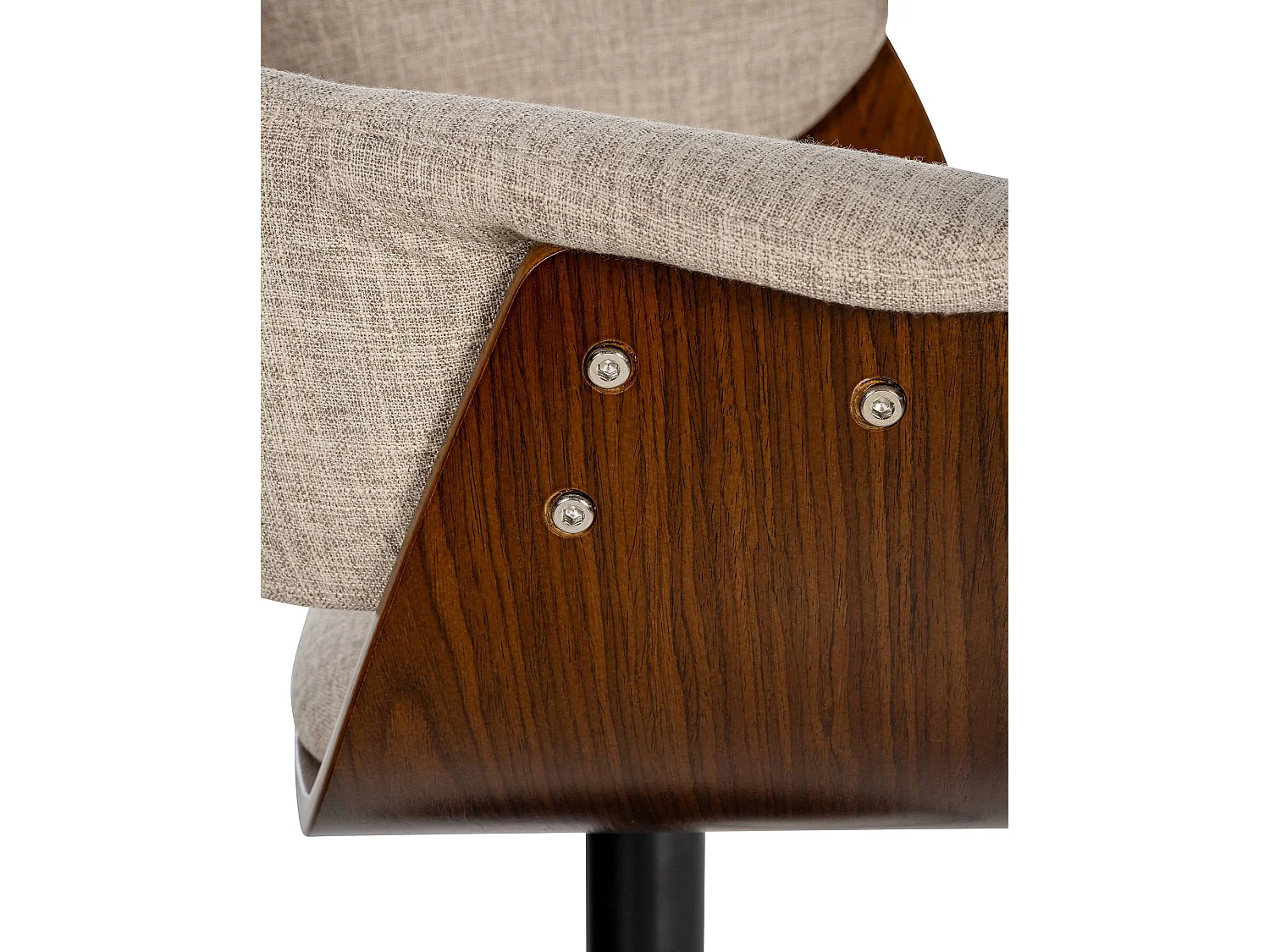 Lot de 2  Tabouret de bar - Tissu - Noyer / Crème - Vestal