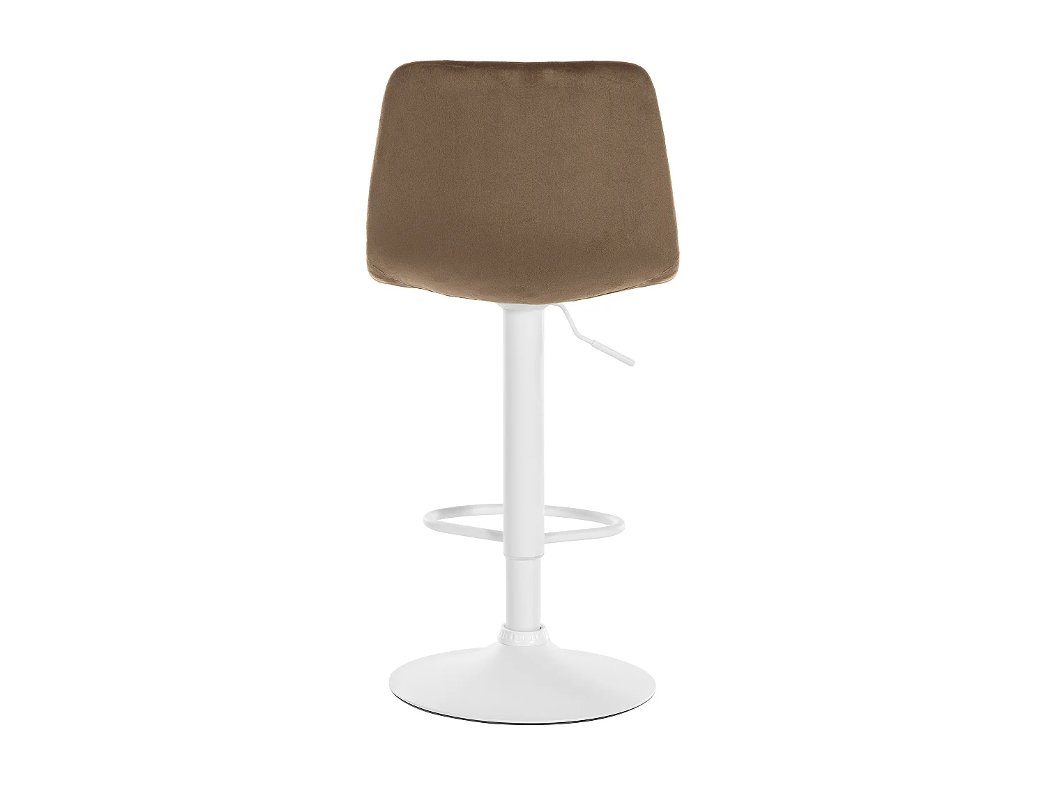 Lot de 2  Tabouret de bar - Velours & Métal blanc mat - Marron - Divo