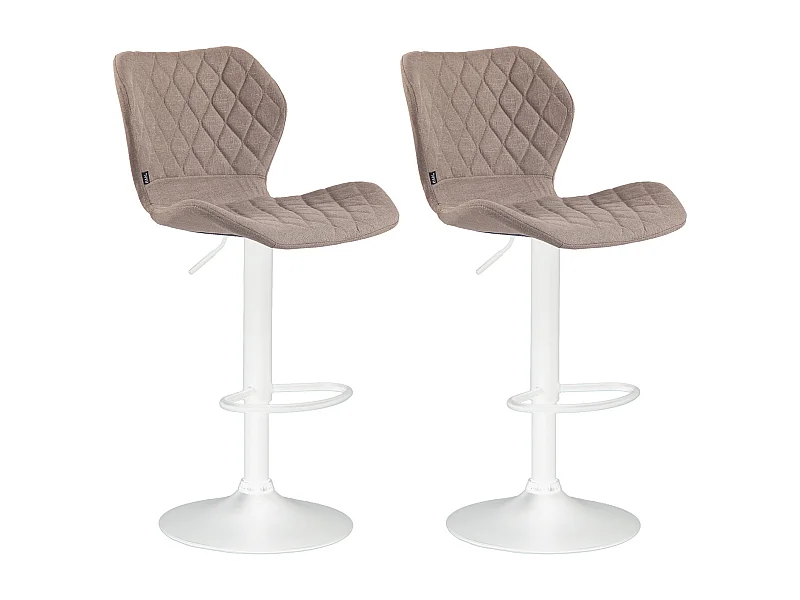 2er Set Barhocker - Stoff & Metall - taupe - Cork