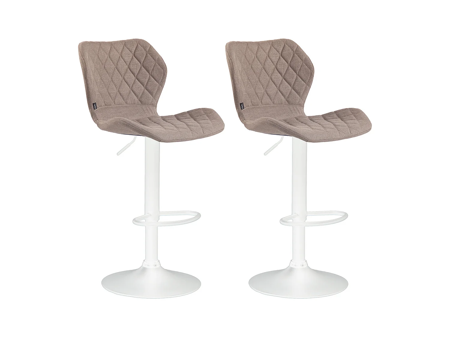 Lot de 2  Tabouret de bar - Tissu & Métal - Taupe - Cork