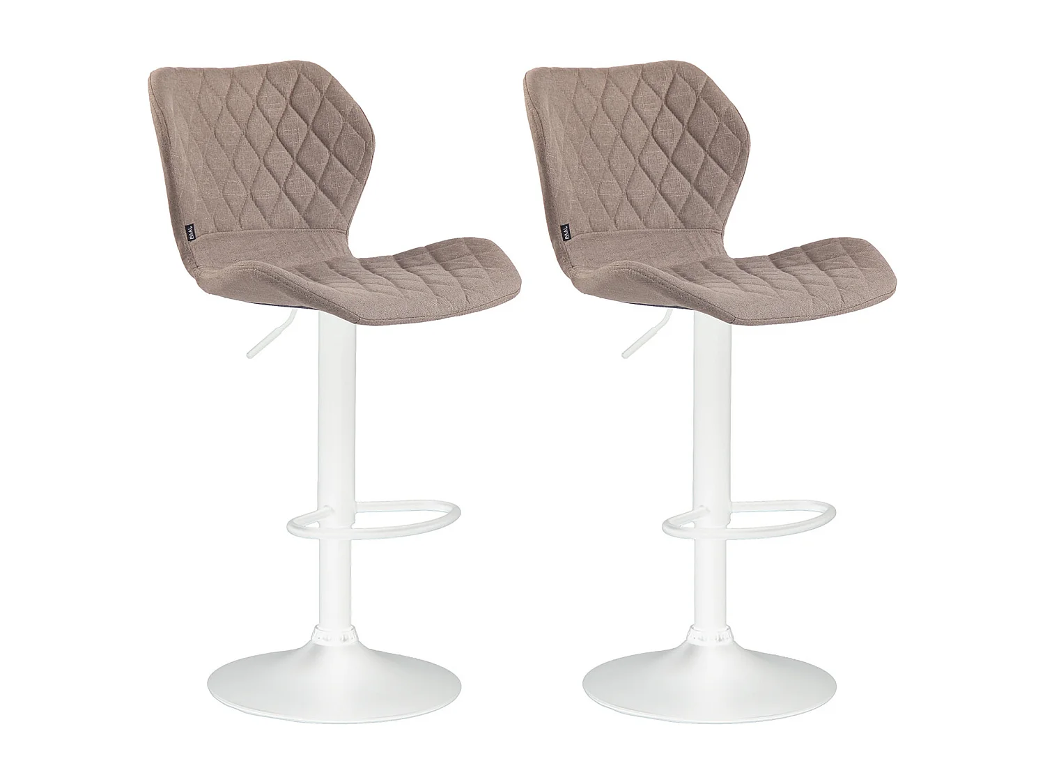 Lot de 2  Tabouret de bar - Tissu & Métal - Taupe - Cork
