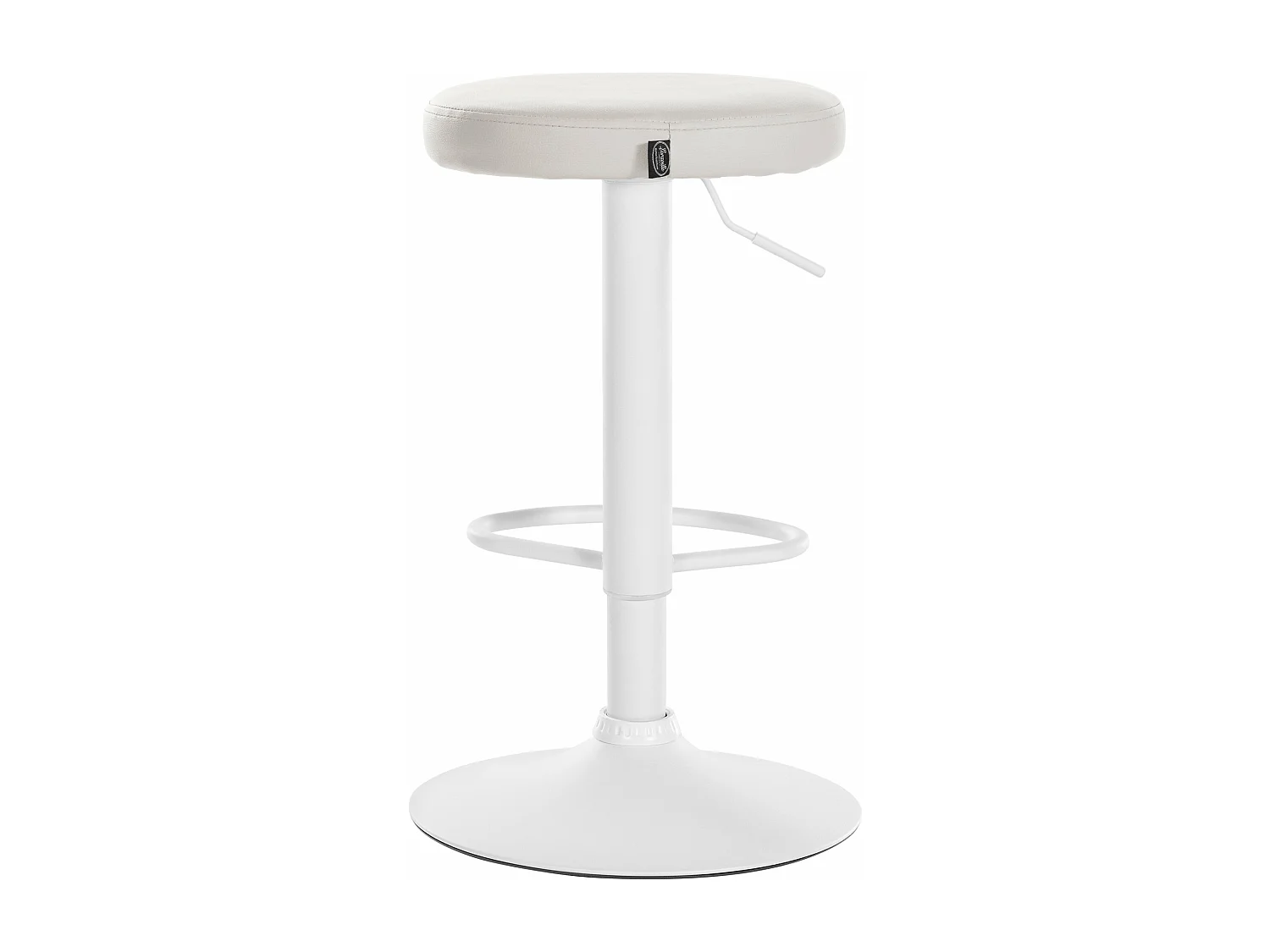 Lot de 2  Tabouret de bar - Similicuir & Métal blanc mat - Blanc - Ponte
