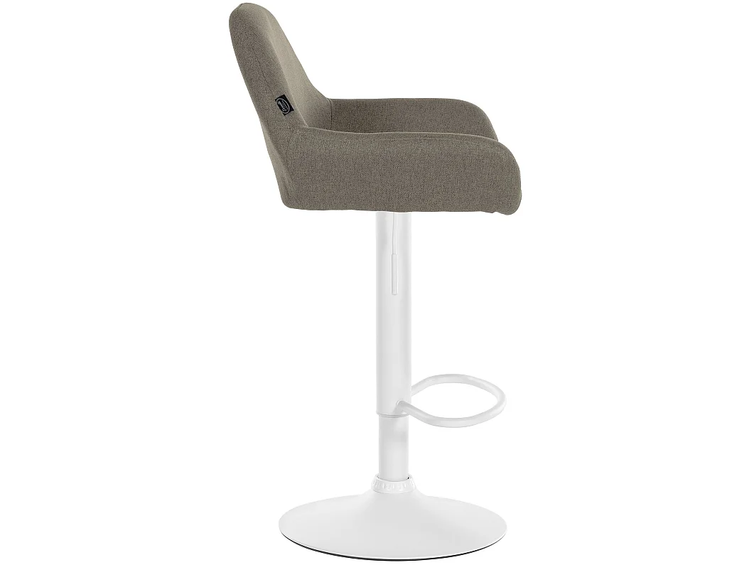 Tabouret de bar - Tissu & Blanc - Taupe - Braga