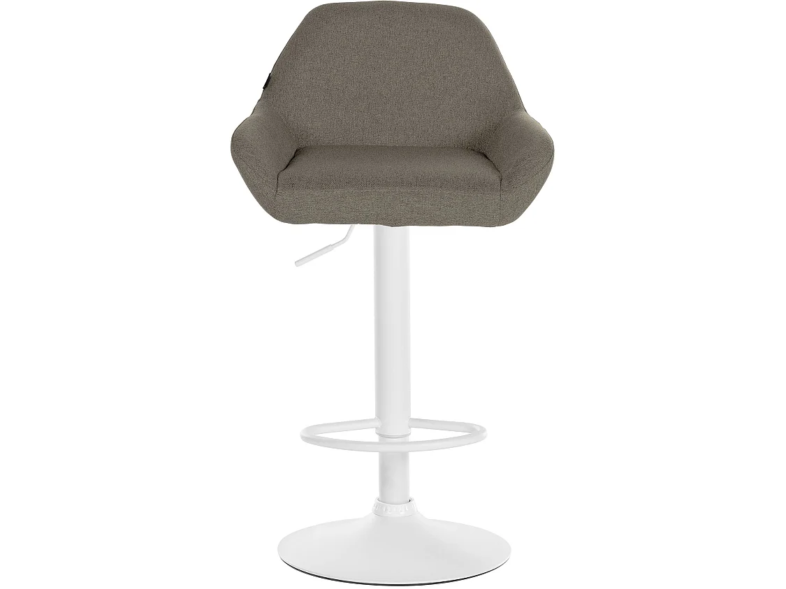 Tabouret de bar - Tissu & Blanc - Taupe - Braga