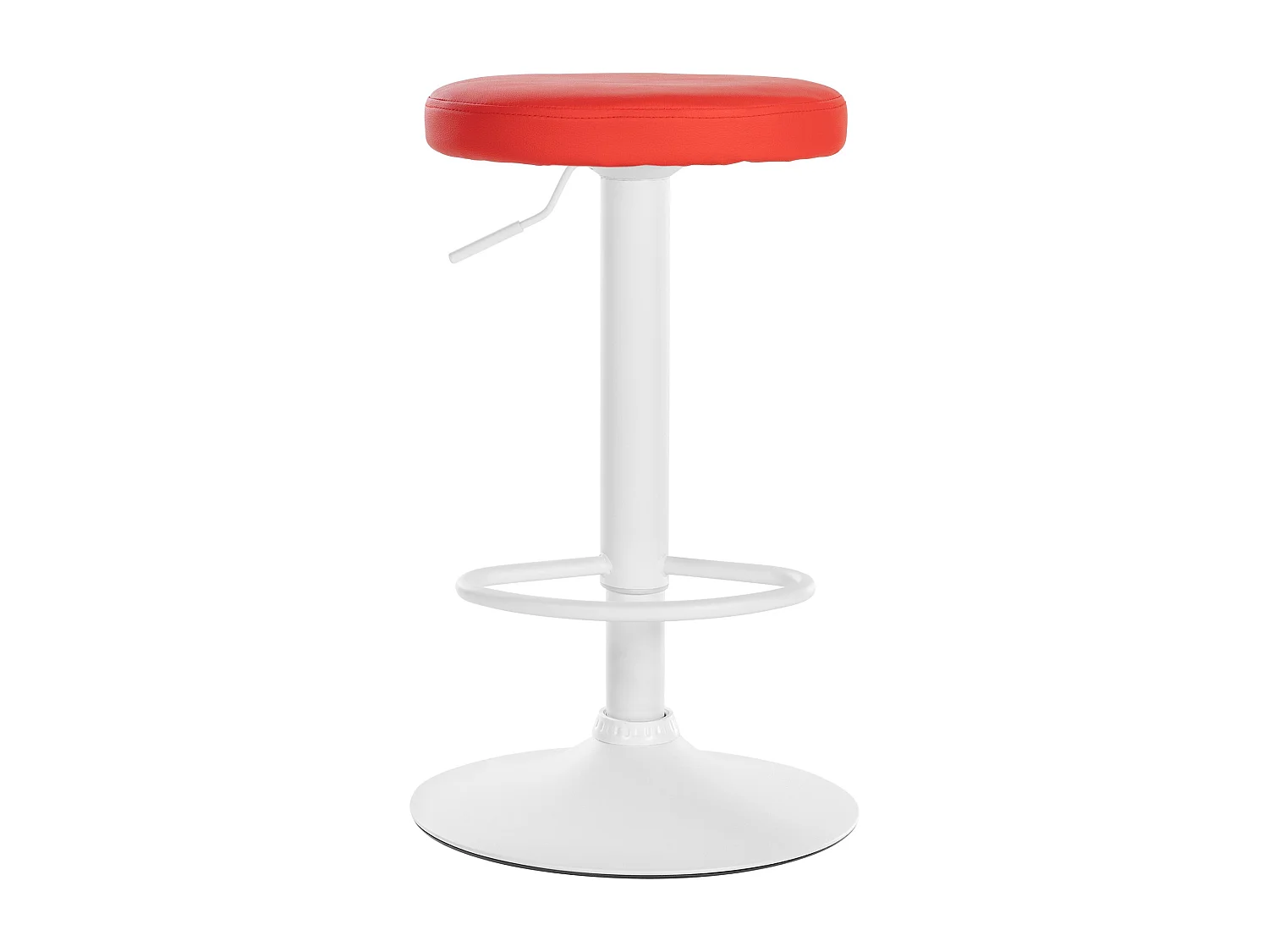 Tabouret de bar - Similicuir & Blanc - Rouge - Ponte