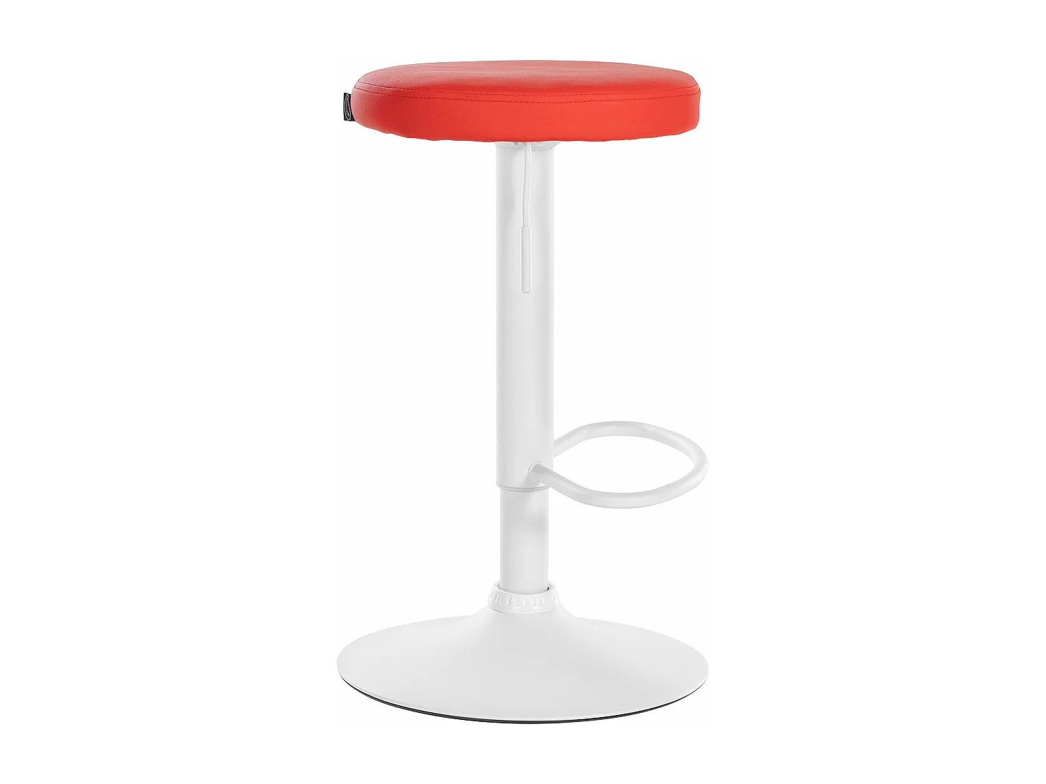 Tabouret de bar - Similicuir & Blanc - Rouge - Ponte