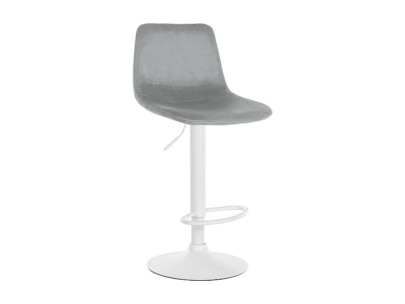 Tabouret de bar - Velours & Métal - Gris - Divo