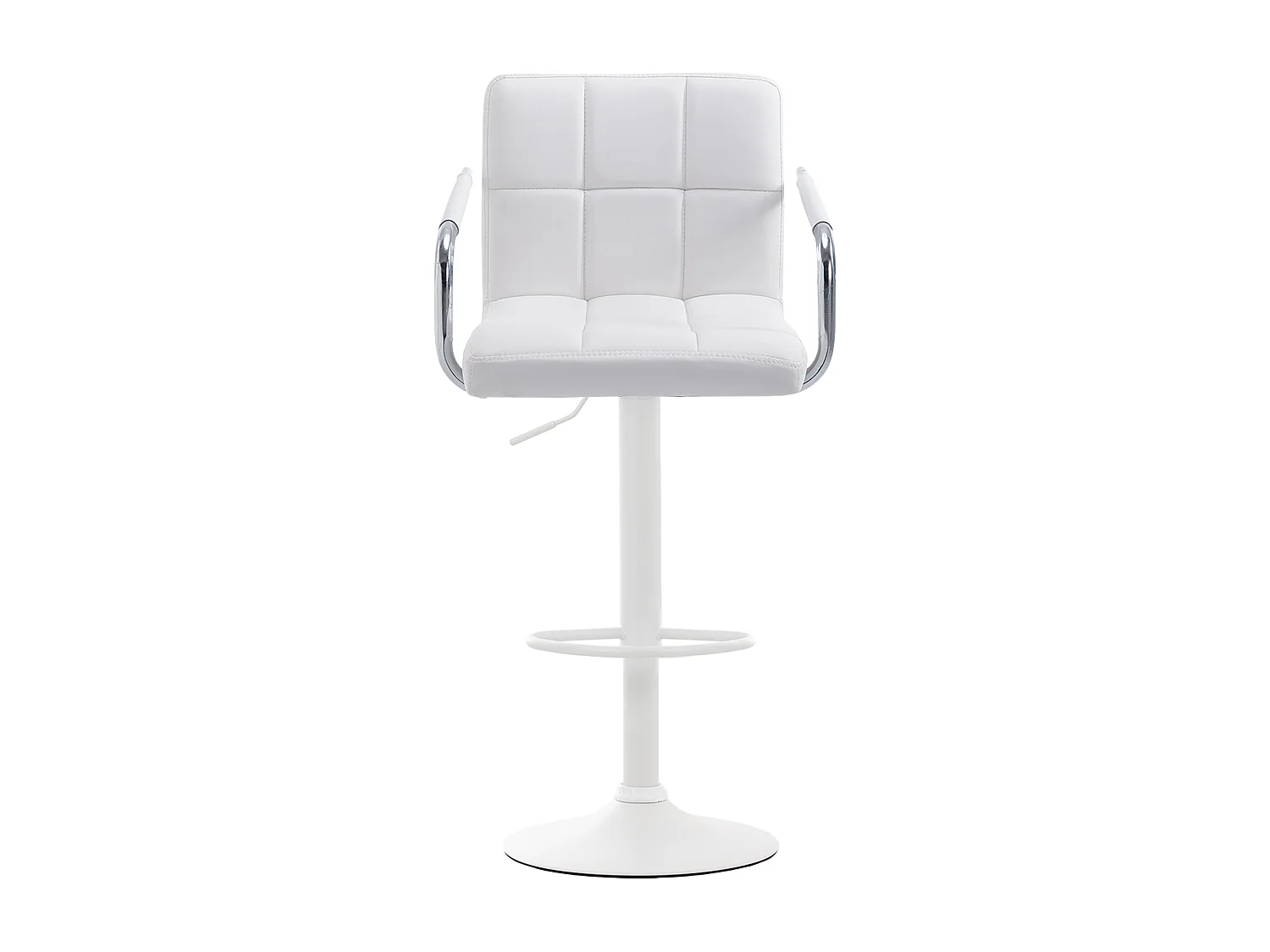 Lot de 2  Tabouret de bar - Similicuir & Métal - Blanc - Lucy V2