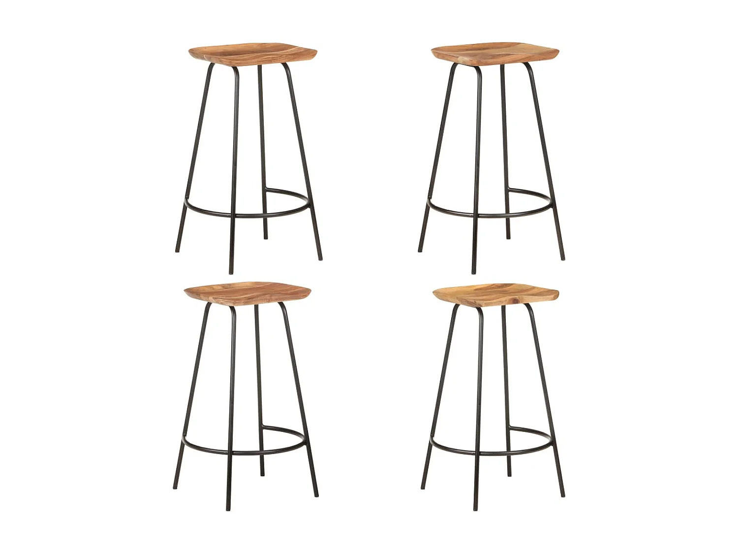 Barhocker 4 Stk. Massivholz Akazie