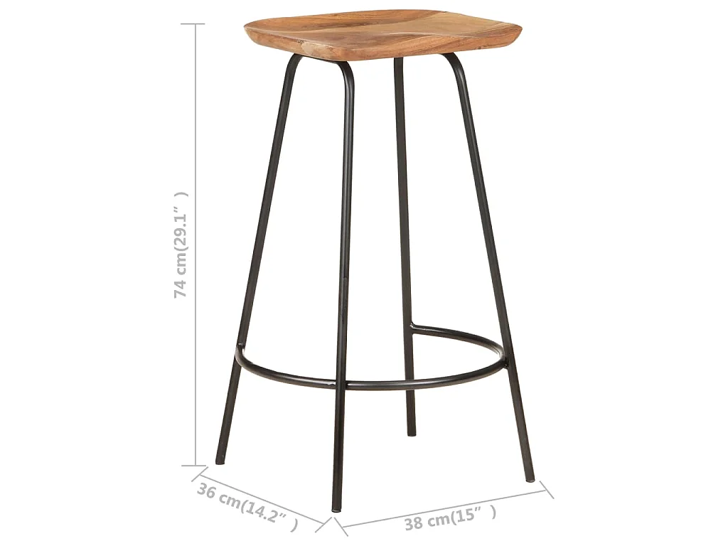 Barhocker 4 Stk. Massivholz Akazie