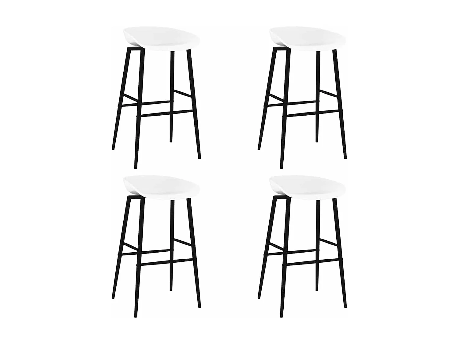 Chaises de bar lot de 4 blanc