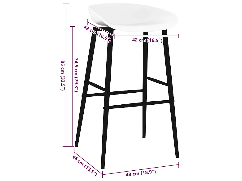 Barhocker 4 Stk. Weiß