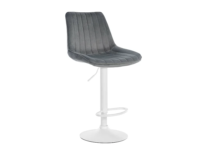 Tabouret de bar - Velours & Blanc - Gris foncé - Toni