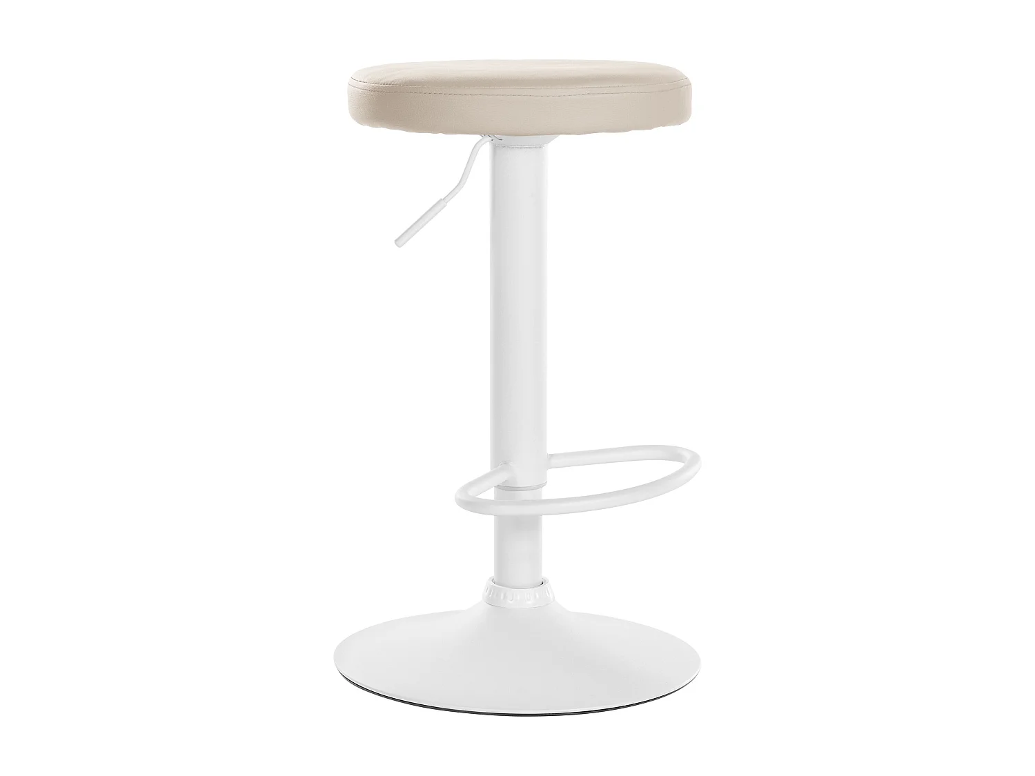 Tabouret de bar - Similicuir & Blanc - Crème - Ponte