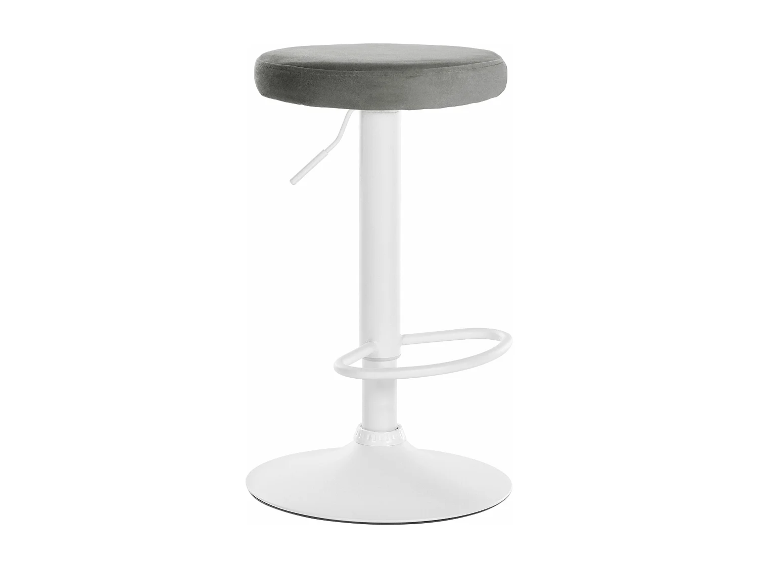 Tabouret de bar - Velours & Blanc - Gris - Ponte