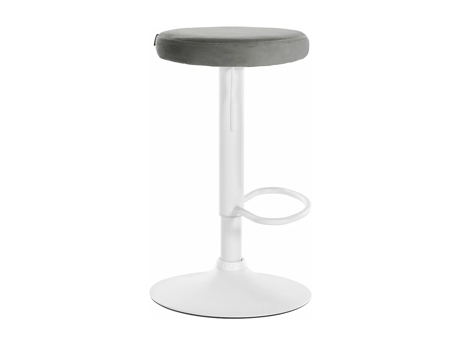 Tabouret de bar - Velours & Blanc - Gris - Ponte