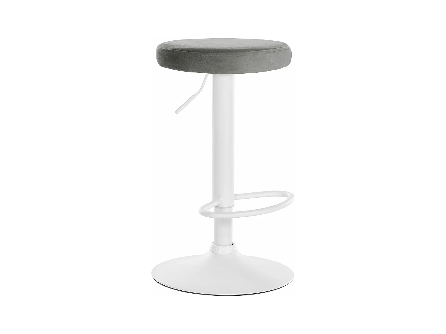 Tabouret de bar - Velours & Blanc - Gris - Ponte