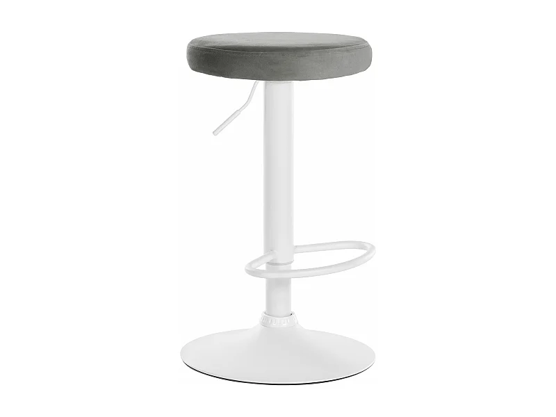 Tabouret de bar - Velours & Blanc - Gris - Ponte