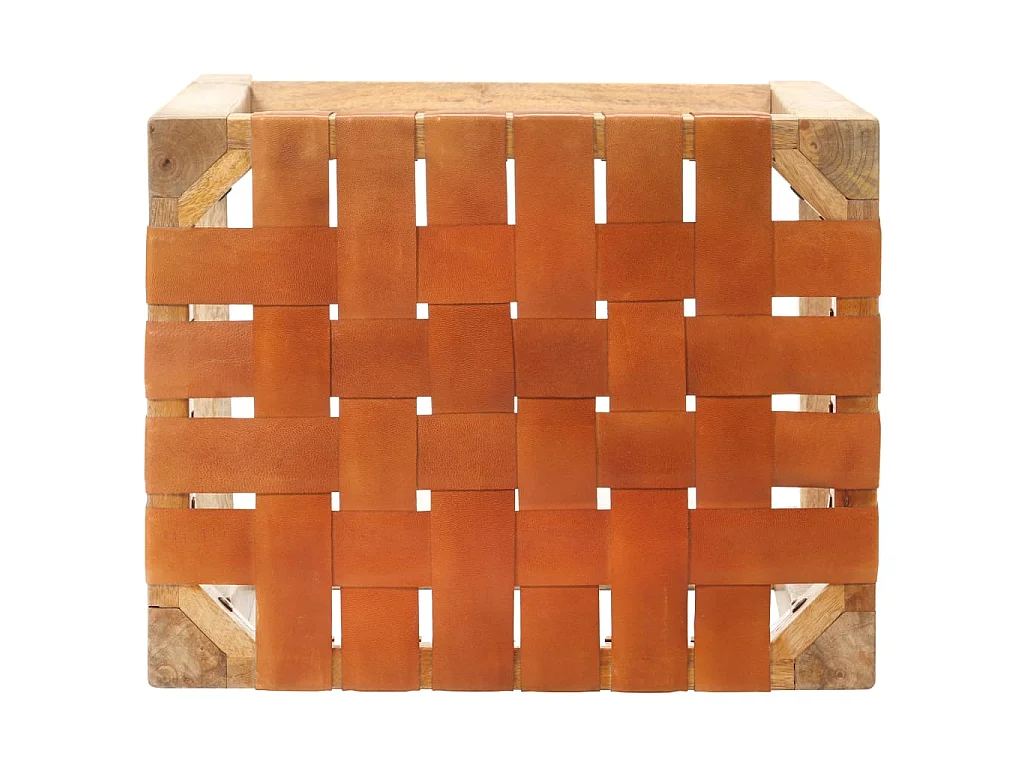 Barkrukken 2 st 60 cm echt leer bruin