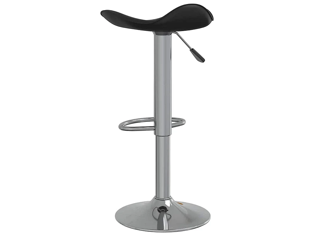 Taburete de cocina de acero cromado y cuero artificial negro