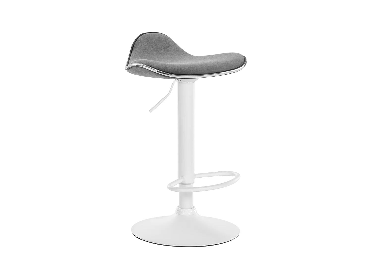 Tabouret de bar - Tissu & Métal chromé - Gris clair - Shanghai