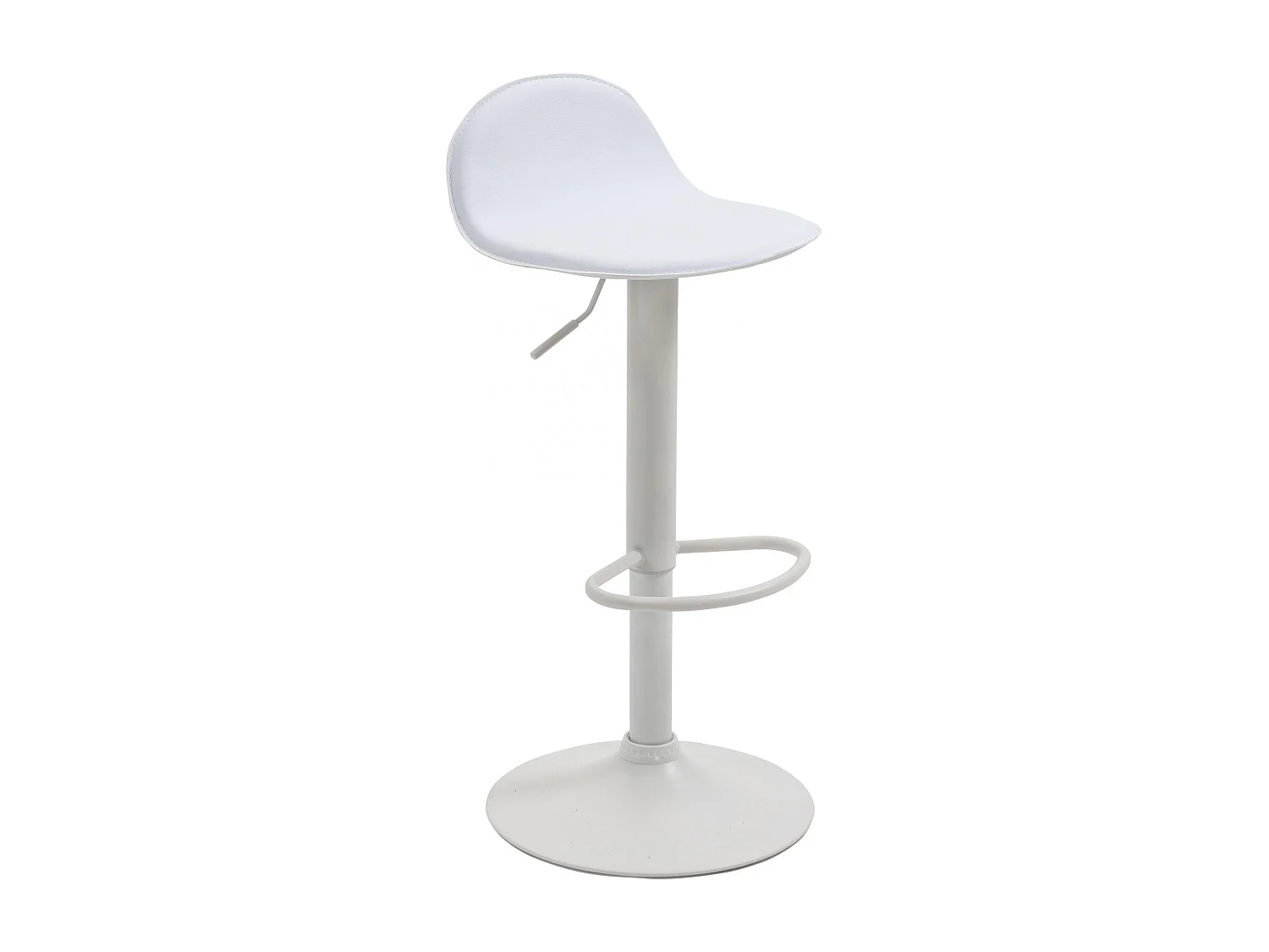 Lot de 2  Tabouret de bar - Similicuir & Métal - Blanc - Lana V2