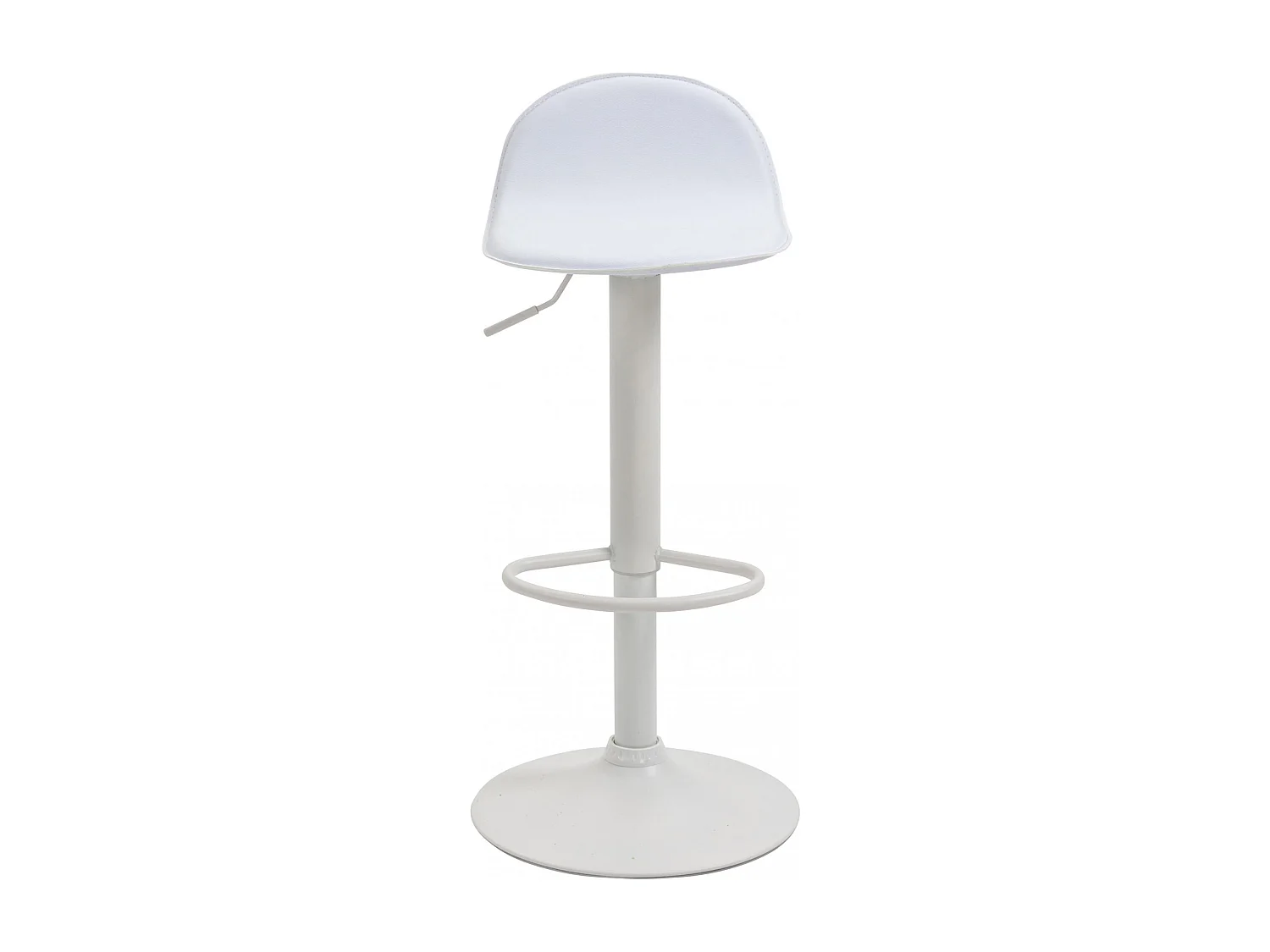 Lot de 2  Tabouret de bar - Similicuir & Métal - Blanc - Lana V2