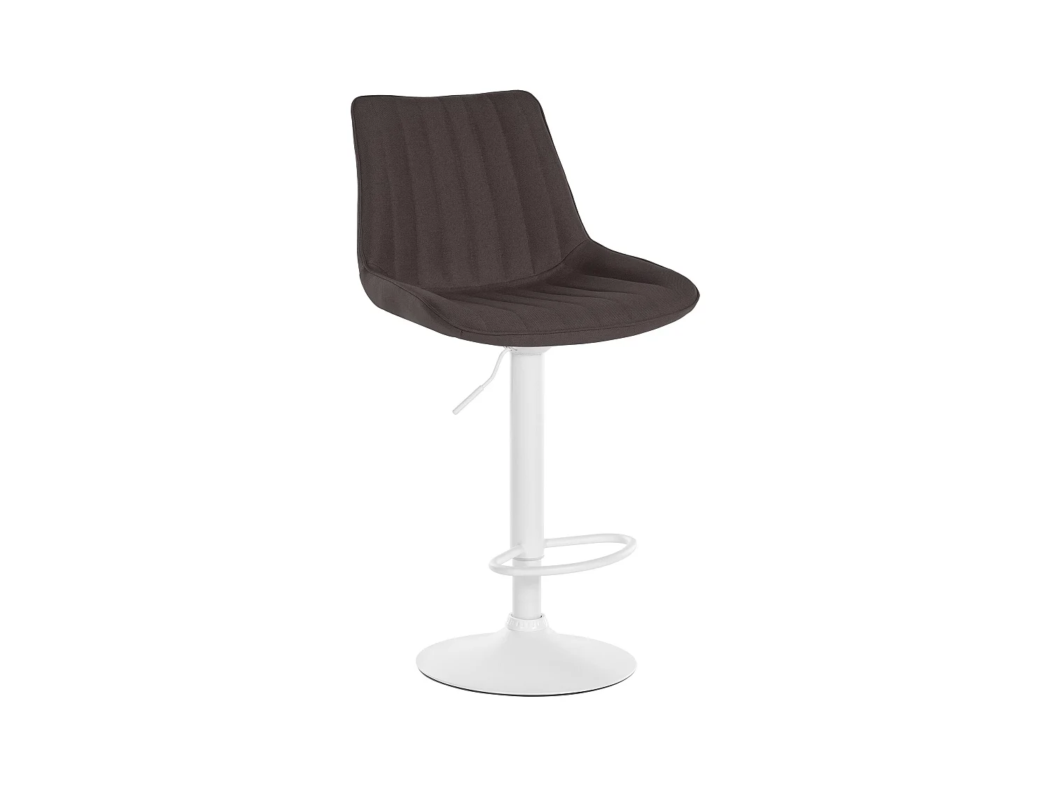 Tabouret de bar - Tissu & Blanc - Taupe - Toni