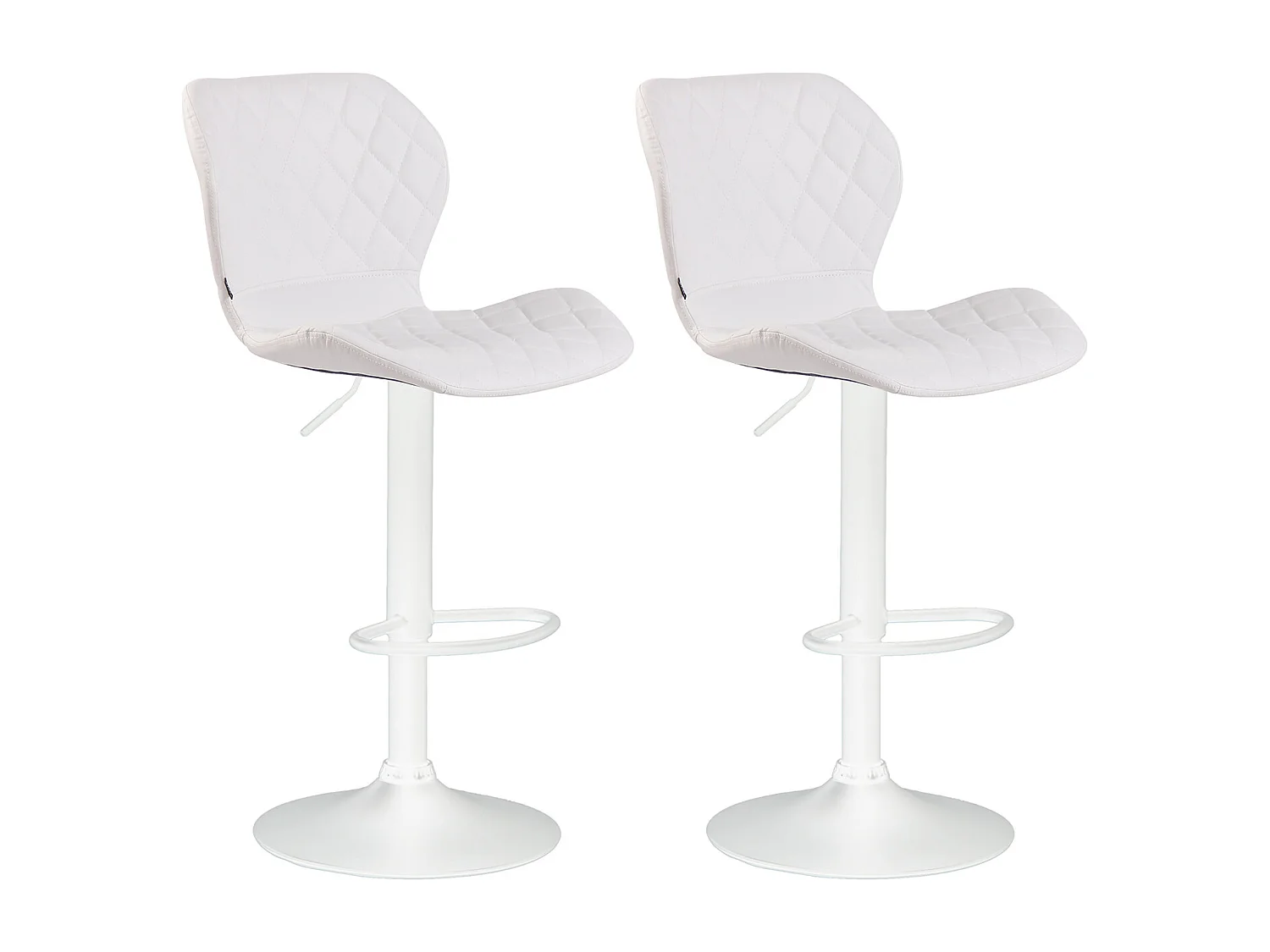 Set di 2  Sgabello da bar - Finta pelle & Metallo - bianco - Cork