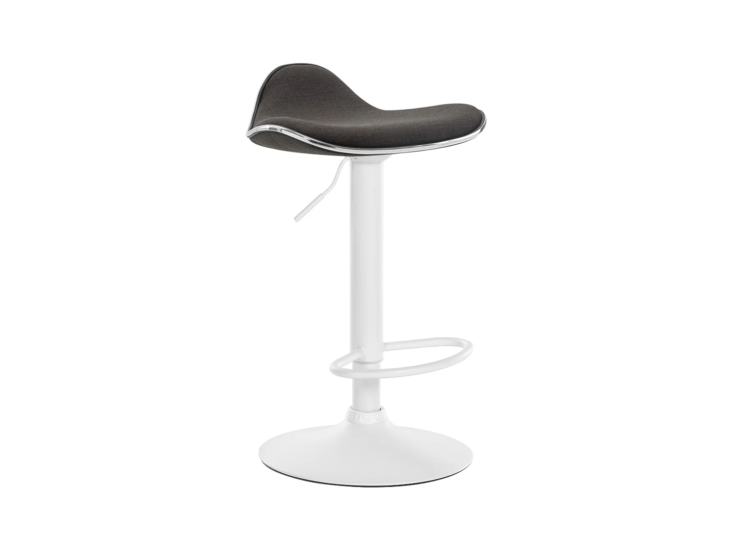 Tabouret de bar - Tissu & Métal chromé - Gris foncé - Shanghai