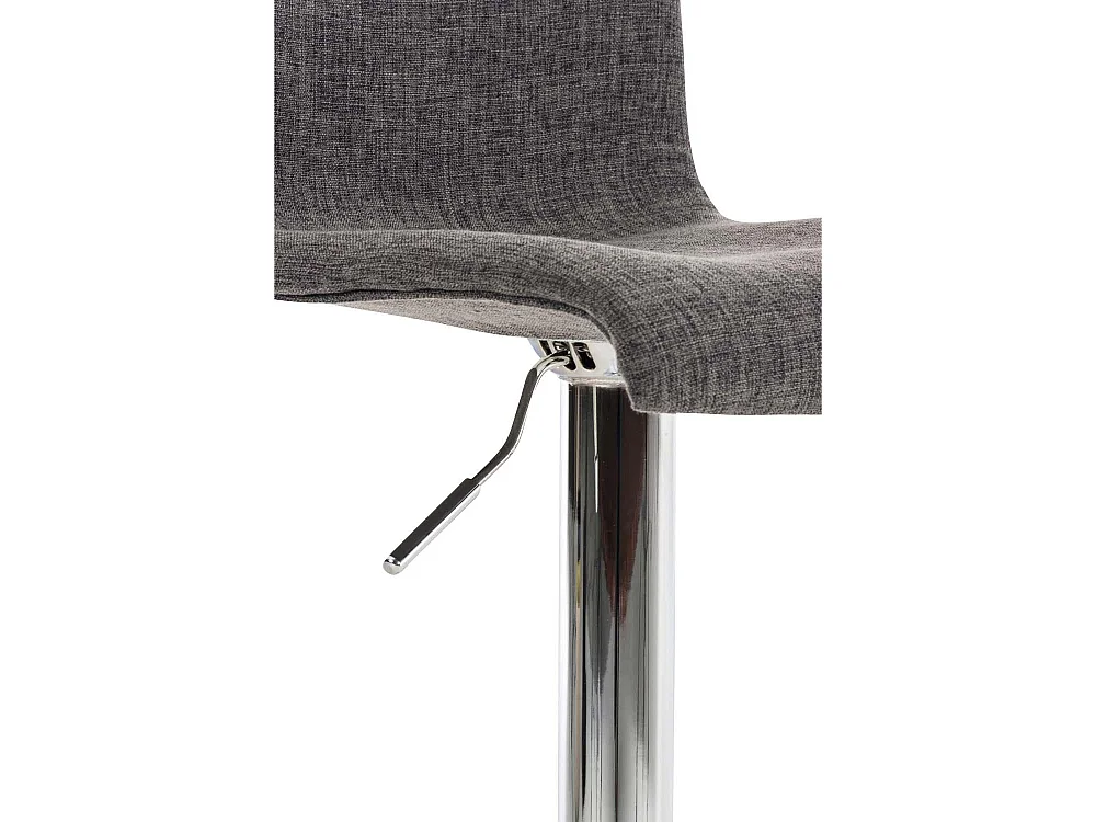 Barhocker - Stoff & Metall in Chromoptik - hellgrau - Hover