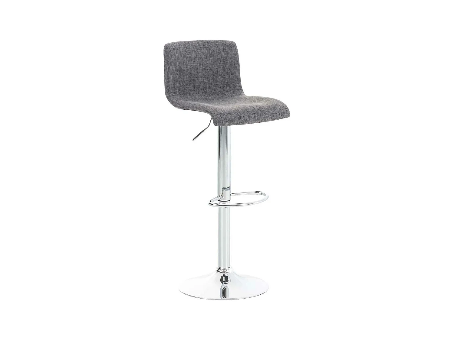 Tabouret de bar - Tissu & Métal chromé - Gris clair - Hover