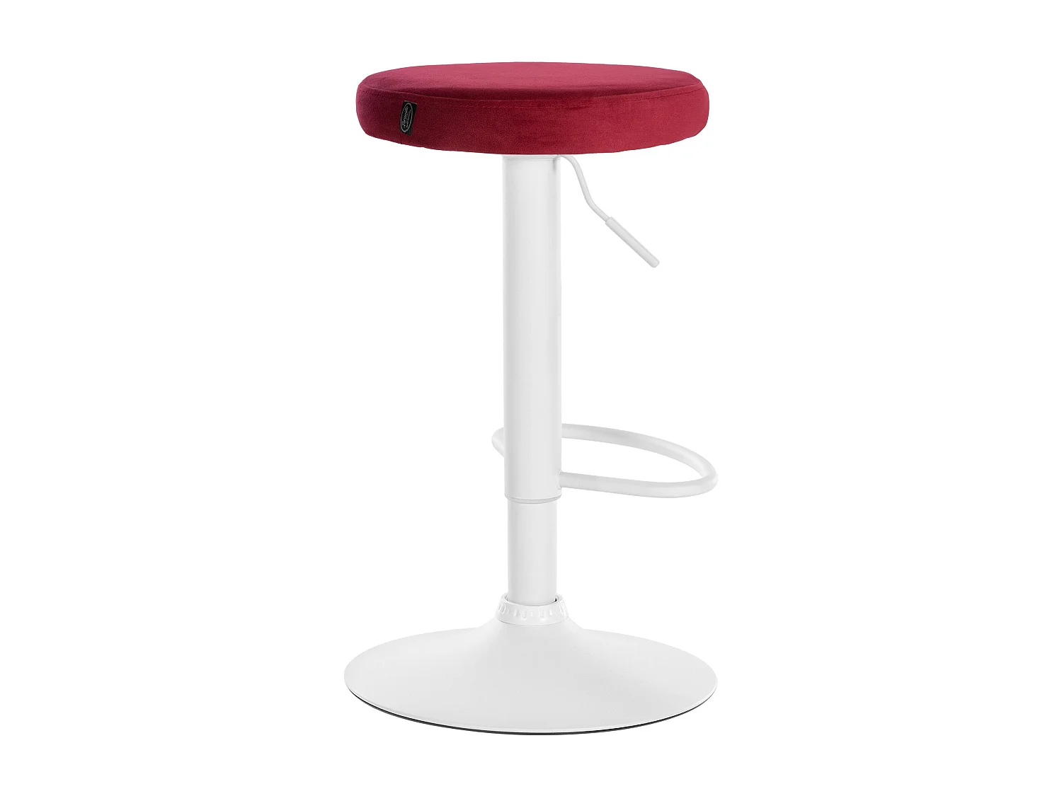 Lot de 2  Tabouret de bar - Velours & Métal blanc mat - Rouge - Ponte