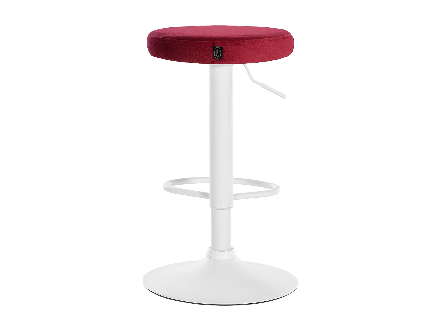 Lot de 2  Tabouret de bar - Velours & Métal blanc mat - Rouge - Ponte