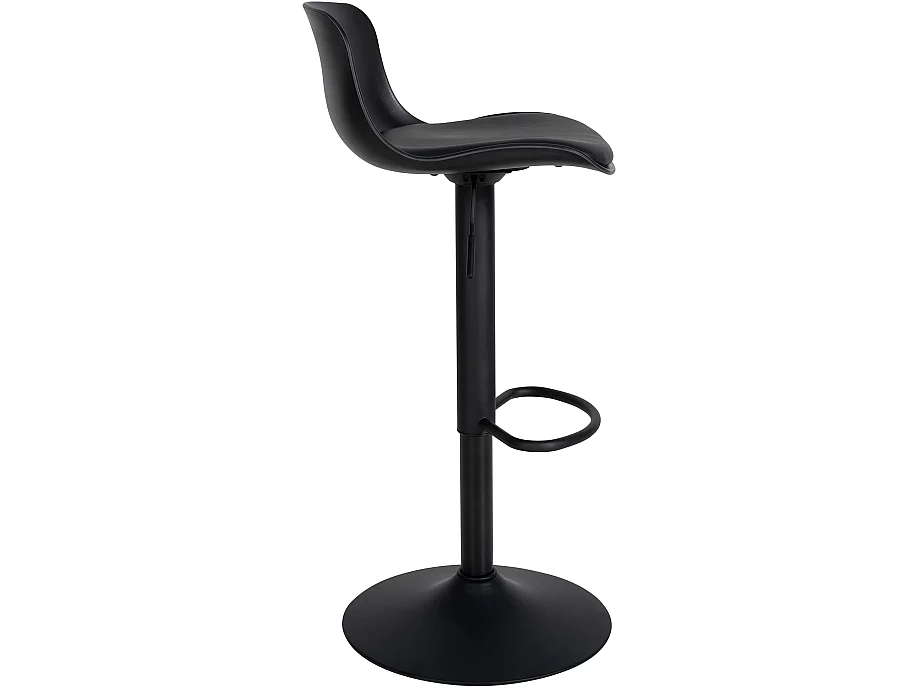 Lot de 2  Tabouret de bar - Similicuir - Noir - Almada