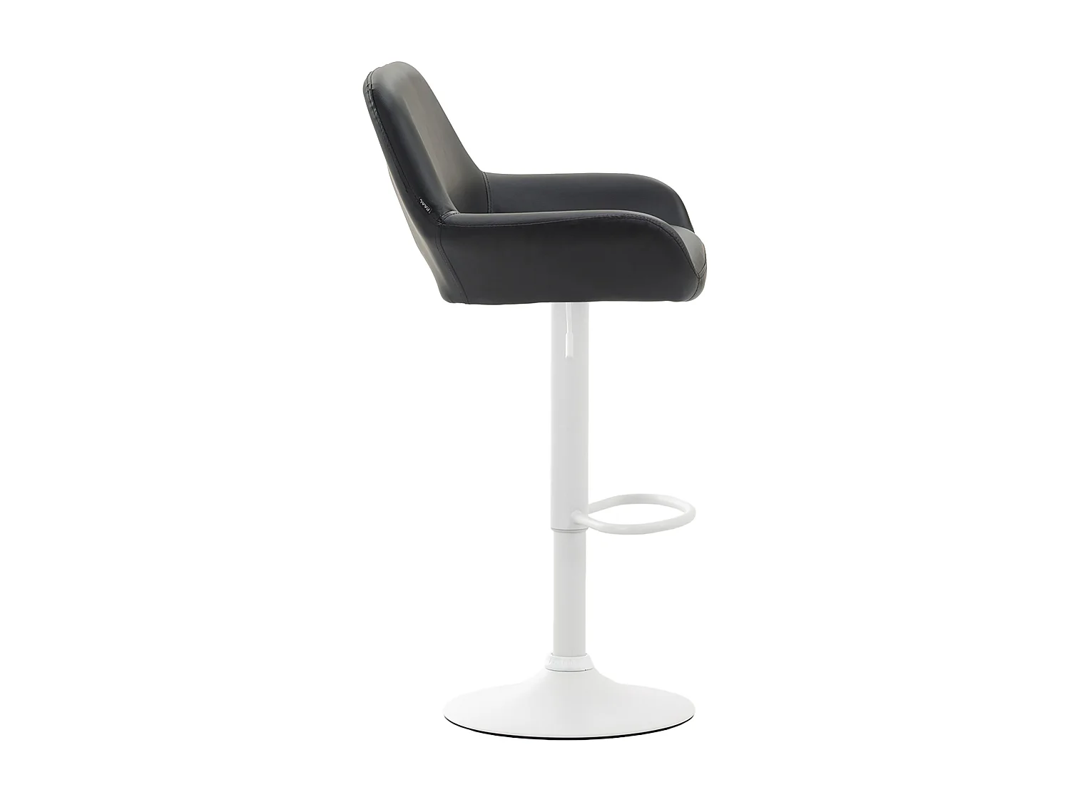 Tabouret de bar - Similicuir & Blanc - Noir - Braga