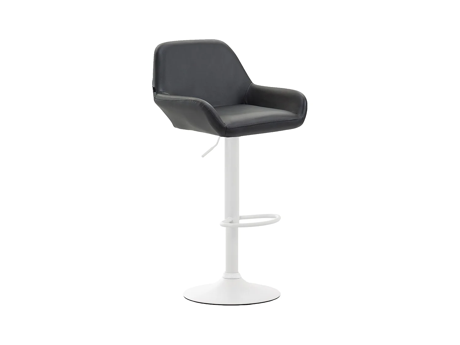 Tabouret de bar - Similicuir & Blanc - Noir - Braga