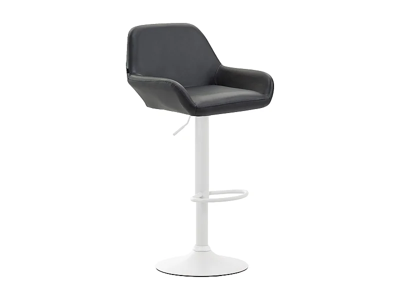 Tabouret de bar - Similicuir & Blanc - Noir - Braga