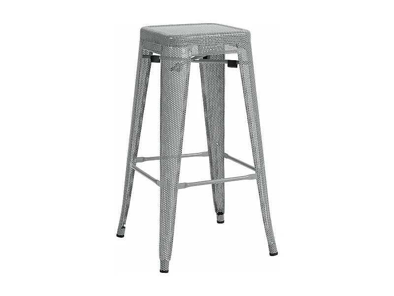 Tabouret de bar - Métal & Métal - Argent - Fletcher