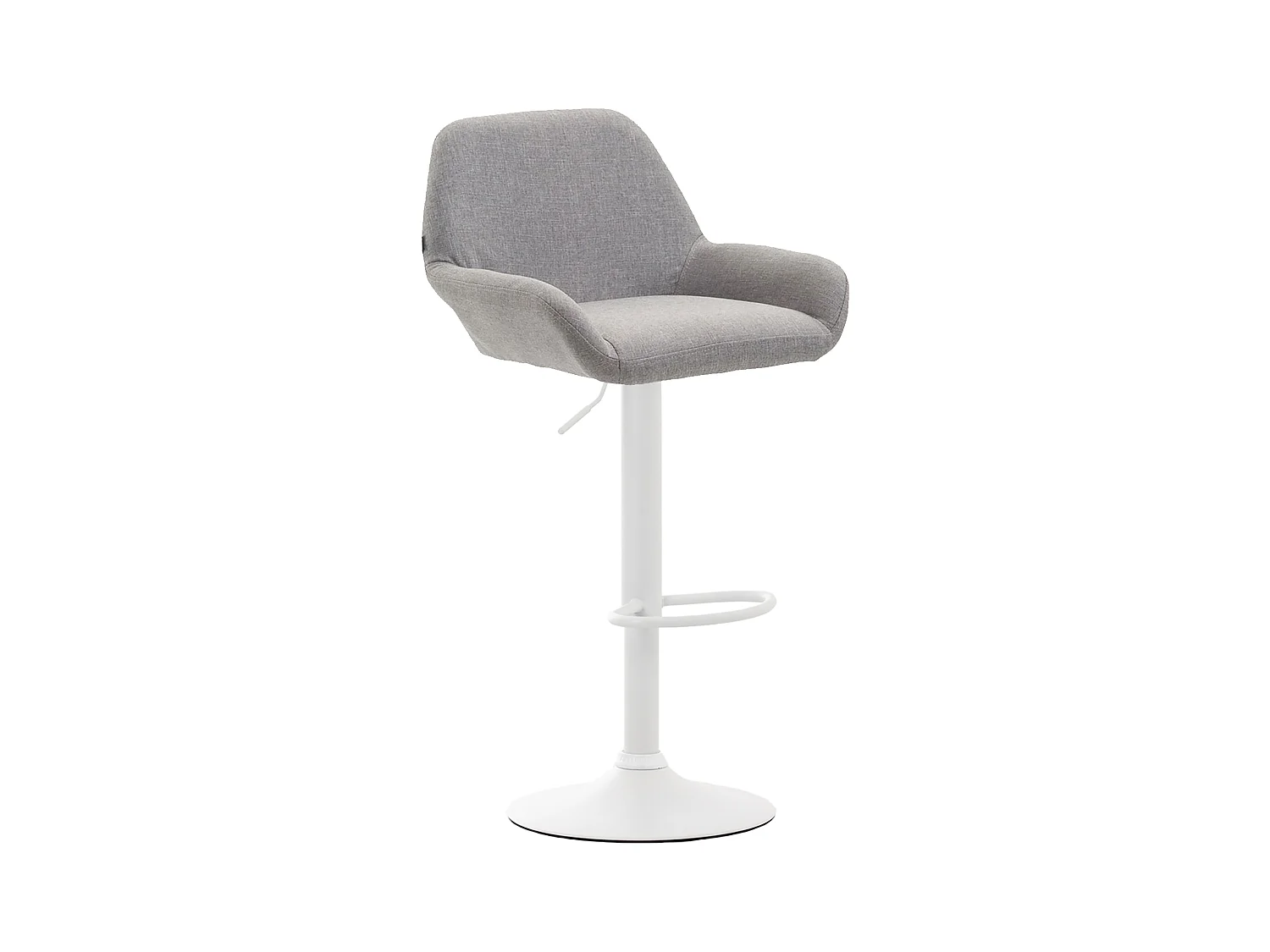 Tabouret de bar - Tissu & Blanc - Gris - Braga