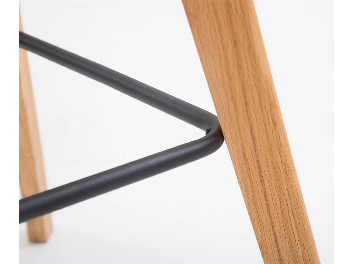 Lot de 2  Tabouret de bar - Plastique & Bois - Gris - Metz