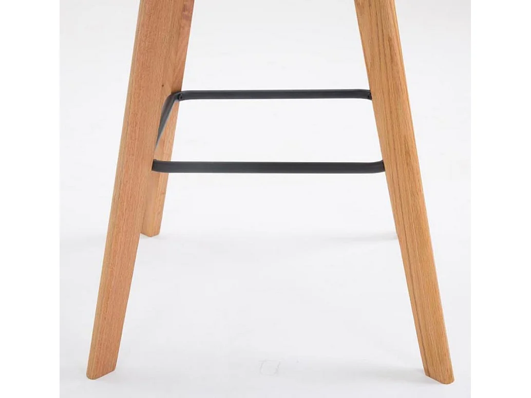 Lot de 2  Tabouret de bar - Plastique & Bois - Gris - Metz