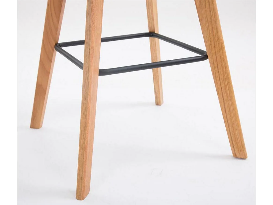 Lot de 2  Tabouret de bar - Plastique & Bois - Gris - Metz