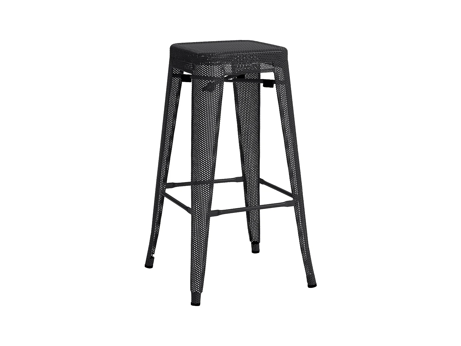 Tabouret de bar - Métal & Métal - Noir - Fletcher