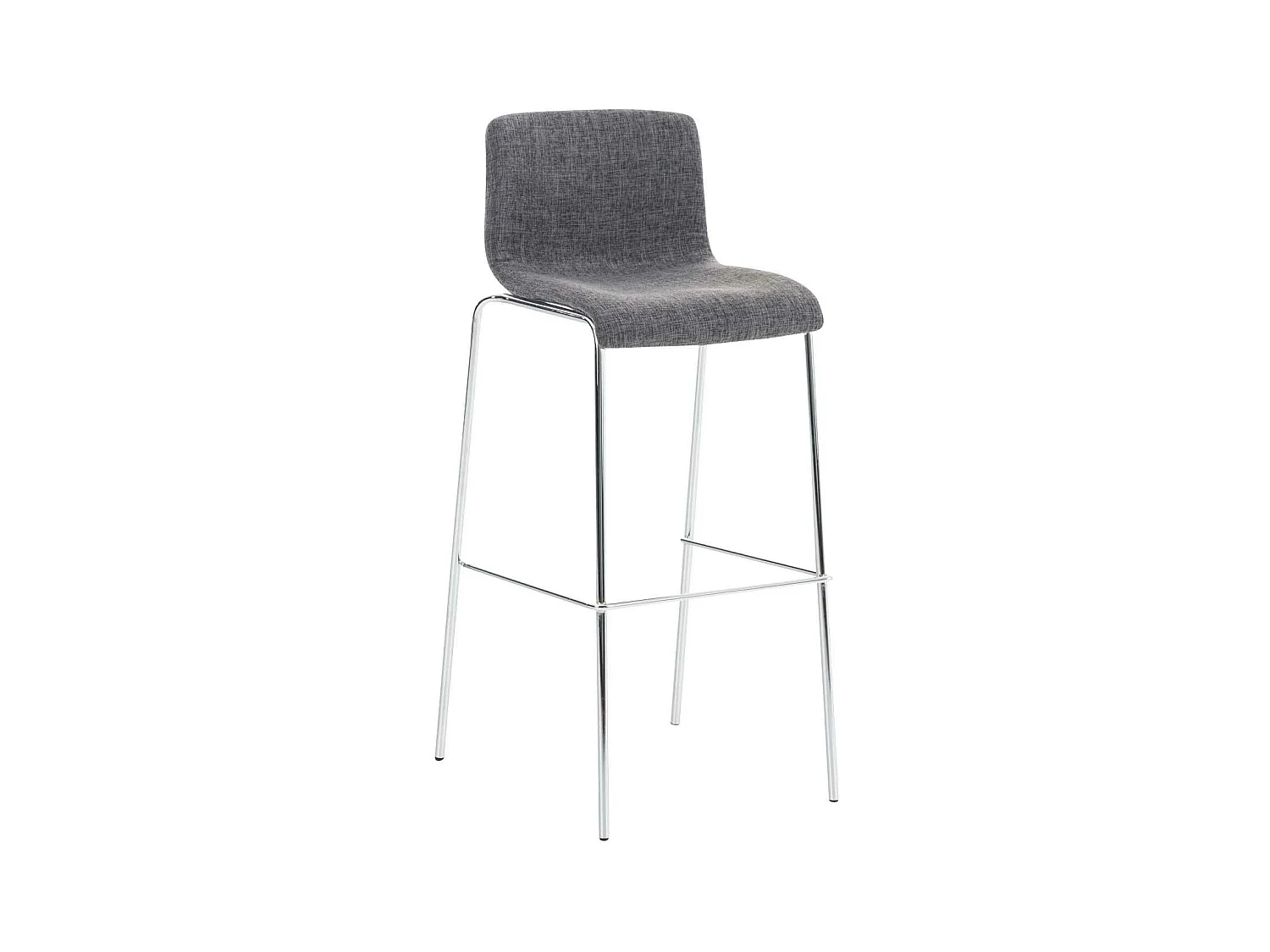 Tabouret de bar - Tissu & Chrome - Gris clair - Hoover