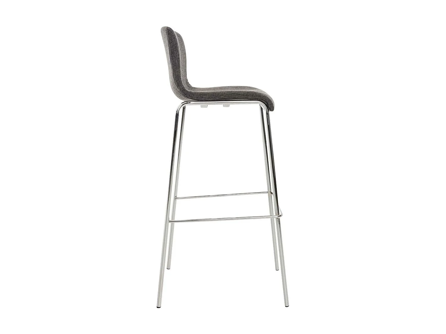 Tabouret de bar - Tissu & Chrome - Gris clair - Hoover