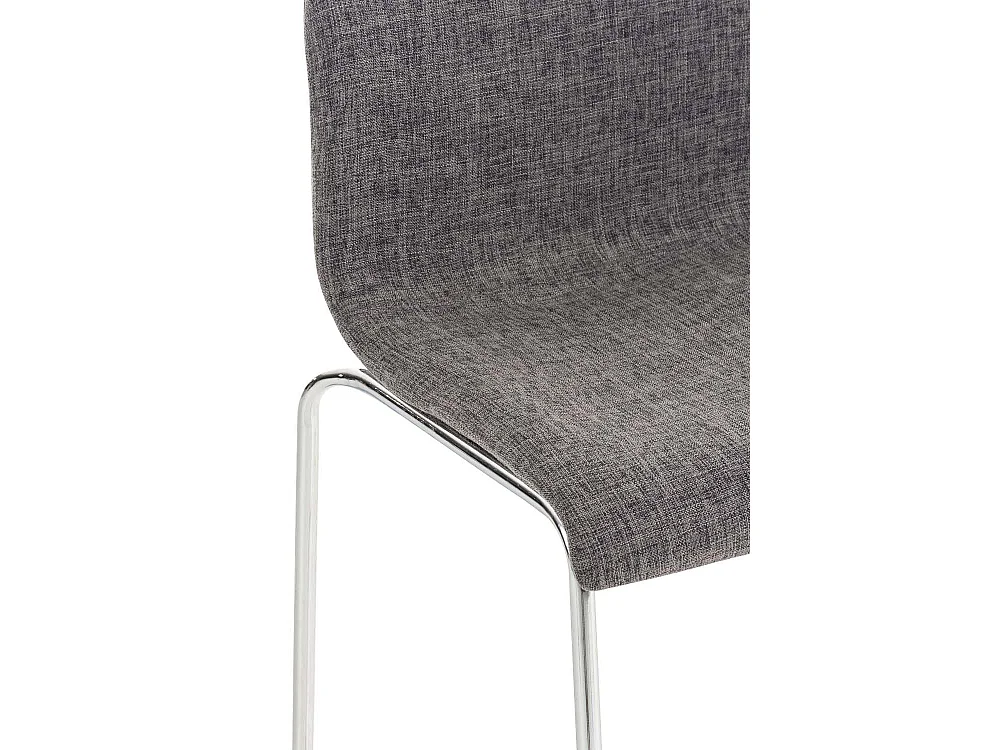 Tabouret de bar - Tissu & Chrome - Gris clair - Hoover