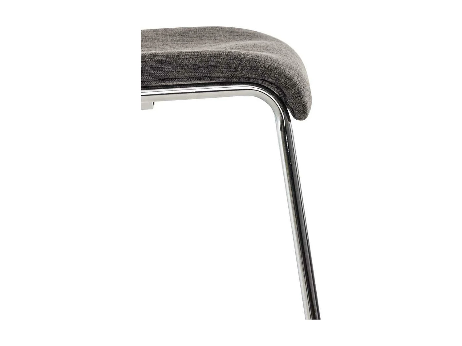 Tabouret de bar - Tissu & Chrome - Gris clair - Hoover