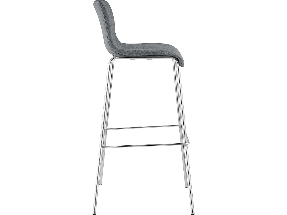 Tabouret de bar - Tissu & Chrome - Gris clair - Hoover