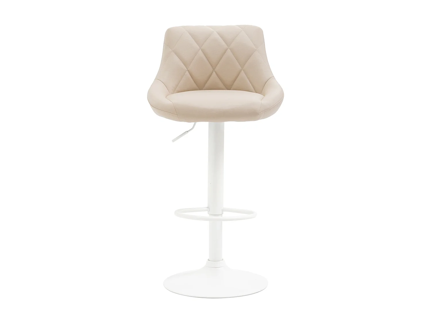 Tabouret de bar - Similicuir & Blanc - Crème - Lazio